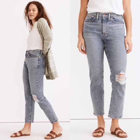 NWT Madewell Jeans The Girljean in Berryton Wash: Distressed Edition - Picture 16 of 16